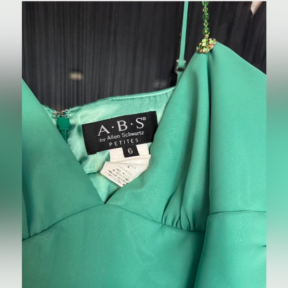 ABS by Allen Schwartz Emerald Green Beaded Dress - Picture 5 of 6